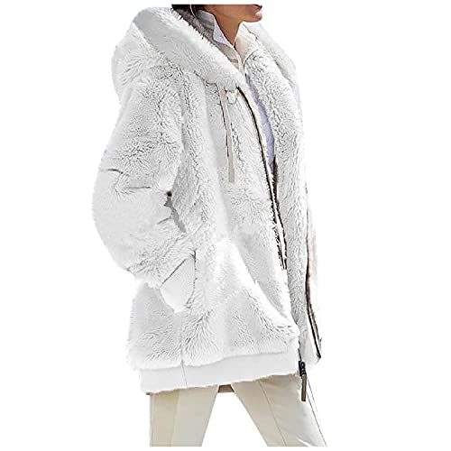 ZEFOTIM Winter Coats for Women 2023 Warm Lightweight Fleece Plush Zipper Hooded Jacket Comfy Wool Coats with Pockets3