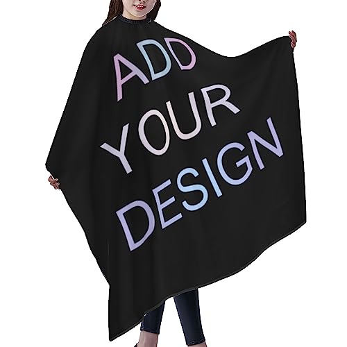 Custom Barber Cape for Men Personalized Haircut Capes Design Your Logo Photo Text Adjustable Neckline Haircut Kit for Home Salon Barbershop (39 x 47 inch)