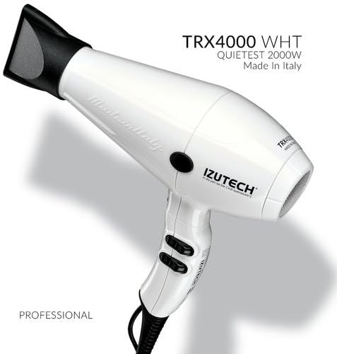 Izutech ZTRXBL01 TRX4000 AC Quietest Fan Speed Salon Dryer44; White