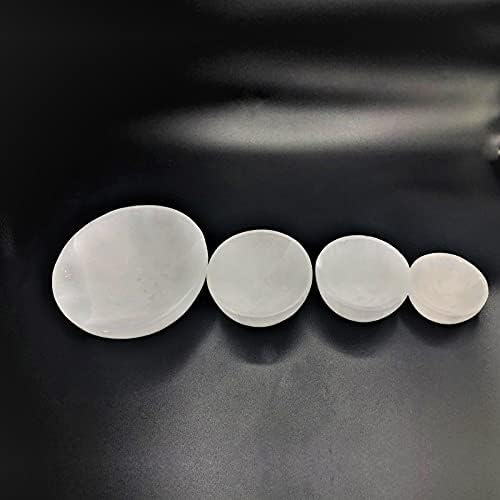 SERENITY GIFTS LTD SG Selenite Crystal Charging Bowl White Selenite Charging Alter Bowl Spiritual Healing Cleanse and Recharge Crystals Charging Bowl Meditation Decoration Gift Multiple Sizes (8 cm)