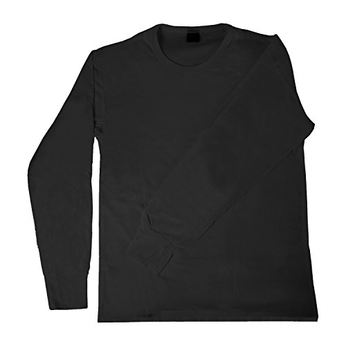 Men's 2pc 100% Cotton Thermal Underwear Set Long Johns-2XL-Black3