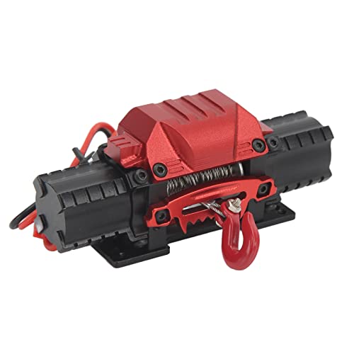 RC Car Winch, Professional Aluminium Alloy High Simulation RC Climbing Car Dual Motor Power Winch for Cars(Pure Black)