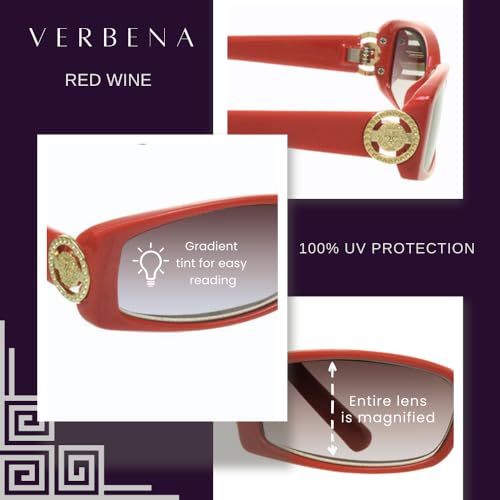 Image of proSPORT Full Lens Reading Sunglass Tinted Readers Women Small Gold or Silver Lion Crest Medusa Emblem Logo NOT BIFOCAL