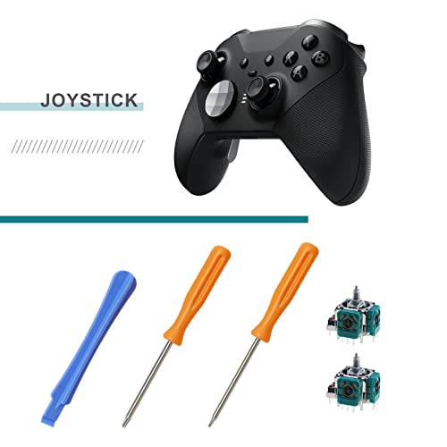 Image of Set of 5 Analog Joystick Repair Kit Compatible with Xbox One Elite 2 Controller Only 3D Thumb Stick Controller Rocker Sensor with T6 T8 Screwdriver and Crowbar
