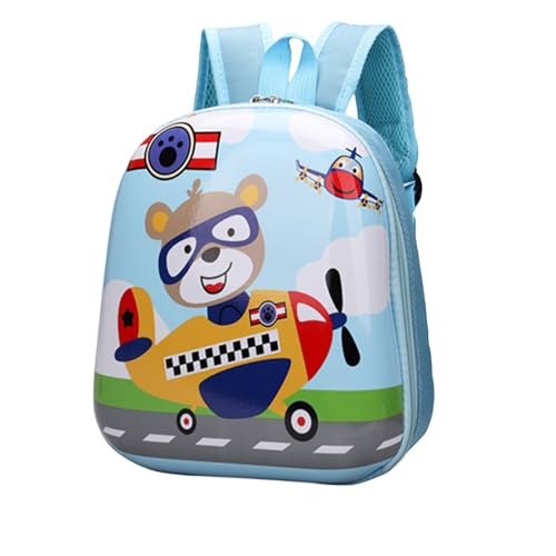 Image of BabyMoon Eggshell Multipurpose Kids Backpack | Children's School Bag for Boys & Girl's | Kids Travel Backpack | Airplane Blue