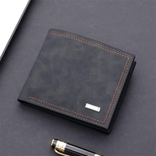 Men Leather Wallet Men's Short Multi-Card Slot Folding Leather Wallet(Colour 2)
