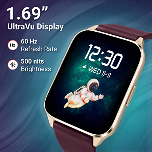 Image of Fastrack Reflex Beat+ 1.69 inch UltraVU Display Smartwatches Rakhi Gifts for Brother & Sister (Black-Rose Gold & Wine Red)