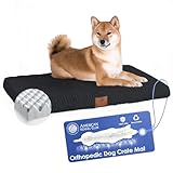 American Kennel Club Orthopedic Memory Foam Dog Crate Bed, Egg Crate Foam, Washable Cover, Non-Skid Bottom, Relieves Joint Pain, Breathable, Durable, 36x23, Black