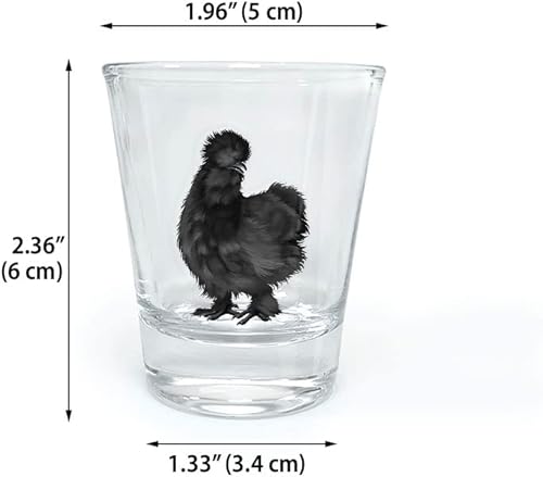 Miniatura 2 de WIRESTER Vaso de chupito de 1.5 onzas con base pesada, vaso de chupito transparente para whisky, vodka, tequila, espresso, licor, pollo de seda negra