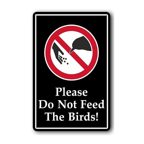 Please Do Not Feed The Birds Black Aluminum Signs Rustproof Metal Tin Signs Iron Painting Plaque Wall Decor for Home Fence Outdoor Indoor Use 8x12 Inch