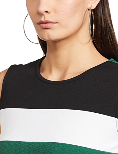 Image of Amazon Brand - Symbol Women's Crepe Bodycon One Piece Maxi Length Dress (with Color Block)