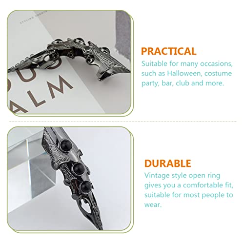 KALLORY 8 Pçs Preto Gótico Para Cosplay Traje Dedo Médio Adereços Atividade De Halloween Estanho Dec