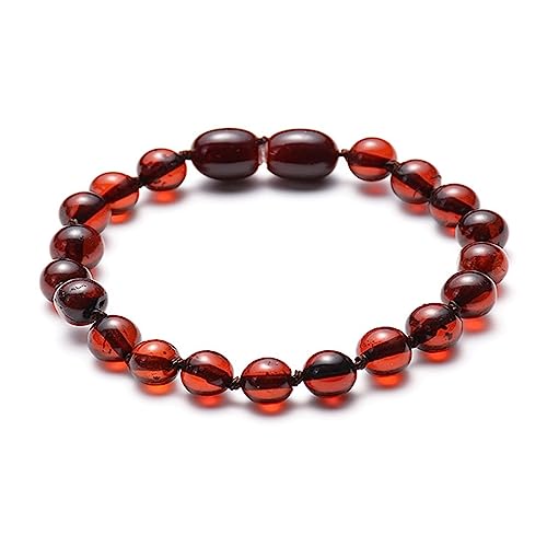 Bracelet ambre pour elle et lui | Bijou chakra pierres 6 mm 19 cm
