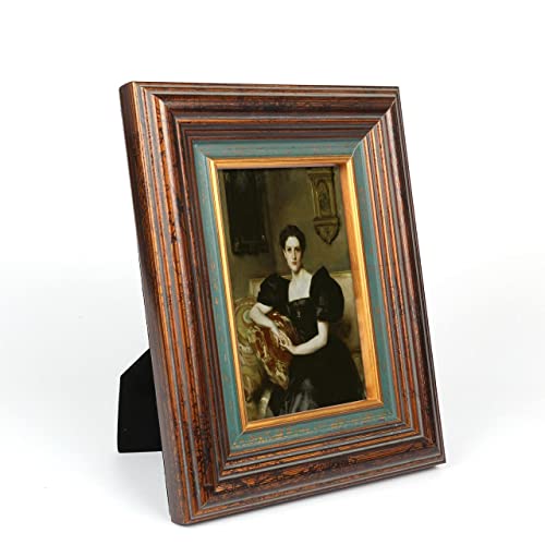 Bwpframe Photo Frame Vintage Solid Wood Picture Frames 4 X 6 With Real Glass, Walnut Wood Photo Frame With Mat For Tabletop & Wall Display Home Decor #TOP2