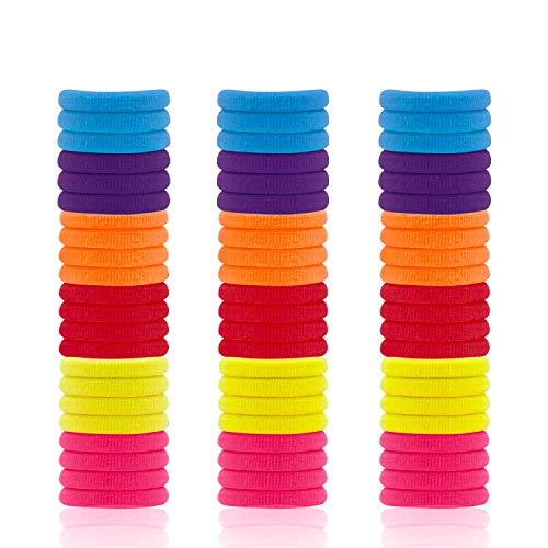 66 PCS Hair Ties for Kids Toddlers Small Seamless Hair Bands Ponytail Holder -6 Colors