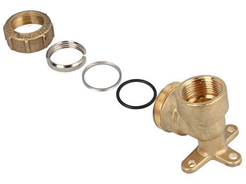 MS Clamp Connector Ceiling Angle with Inner Thread 1 Inch x Diameter 32 mm for PE Pipe, Gold, diameter 32 mm x 1 Zoll IG - Image 2