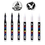 Femnow 6 Acrylstifte für Steine Wasserfest, Acrylstifte Weiß Schwarz Fein Dünn, Acrylic Paint Marker, Acrylmarker, Acryl Stifte, Acrylmarker Set, Acrylic Marker, Acrylfarben Set Stifte für Kinder DIY