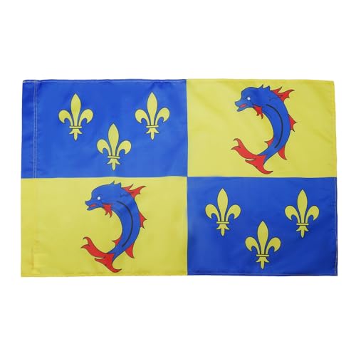 AZ FLAG - Drapeau Province du Dauphiné - 90x60 cm - Drapeau Dauphinois - France 100% Polyester Avec Fourreau et Cordelette - Pavillon 50 g