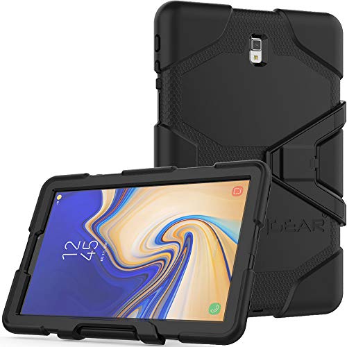 TECHGEAR G-SHOCK Case fits Samsung Galaxy Tab S4 10.5" (SM-T830 Series) - Tough Rugged HEAVY DUTY Armour Shock Proof Survival Protective Case with Stand, Work School Builders Case [BLACK]