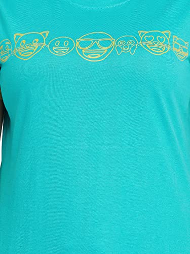 Image of Clovia Women's Cotton Graphic Print Top & Pyjama Set
