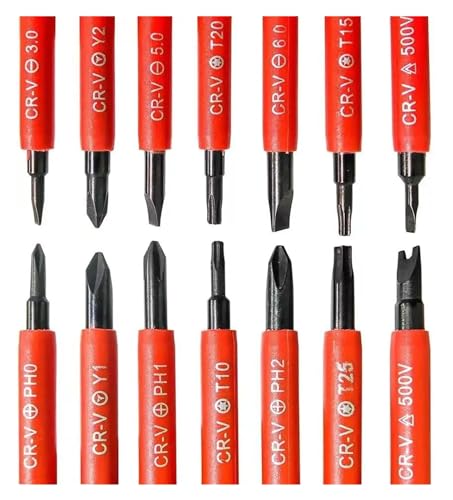 Set de 14 destornilladores aislados con tester miniatura 4