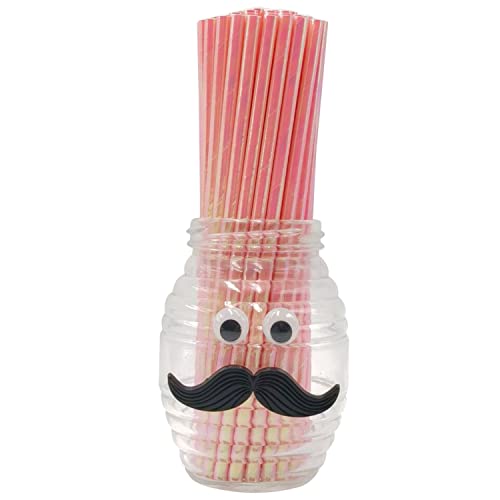 Lot de 100 pailles en papier irisé rose corail nacré pour décoration de fête Cover