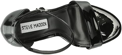 Steve Madden Women's Mallor Wedge Sandal, Black Patent, 9 | Image 4