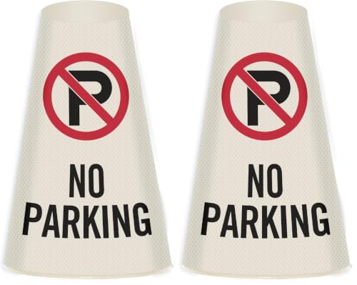 Image of SmartSign No Parking Cone Message Sleeve, Bright Reflective [Cone Not Included] (Pack of 2)