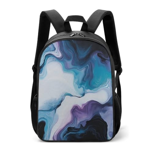 Abstract Blue Pattern Travel Backpack Casual Daypack Shoulder Bag with Adjustable Shoulder Straps for Hiking