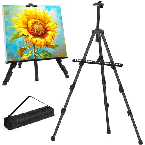 WIIGO Staffelei Stand für Malerei, Hochzeit Zeichen, Poster Staffelei, Display Folding Art Staffelei, einstellbar 153cm,Hochzeit Malerei Dusche Zeichen Staffelei Stand (1Pack, Schwarz)