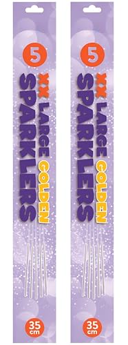 10-Pack of 35cm XL Party Sparklers – Safe Perfect for Birthdays, New Year, Weddings, Christmas, Bonfire Night, Halloween, Diwali, Eid and Special Celebrations (10pcs) (CAT F1)