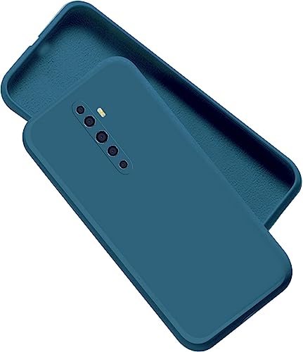 Image of A rtistque Liquid TPU Silicone Matte Shockproof Flexible with Camera Protection Soft Back Cover Case for Oppo Reno 2Z / Oppo Reno 2F - Blue