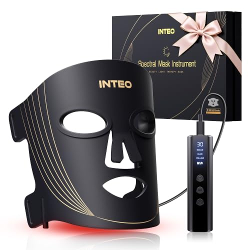 INTEO Red Light Therapy Mask for Face, 850nm NIR LED Face Mask with Timer