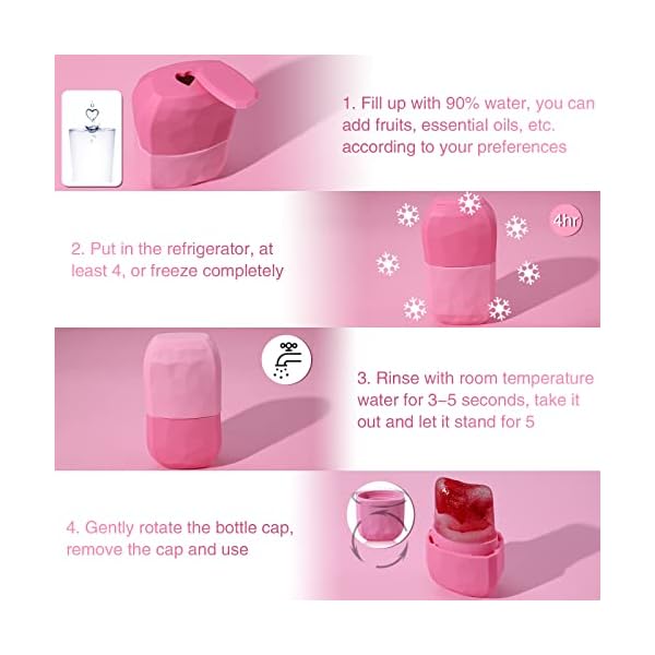WMKGG Ice Curler for Face, Ice Facial Curler for Face and Eye, Reusable Silicone Molder Facial Remedy Instruments (Pink) - Image 7
