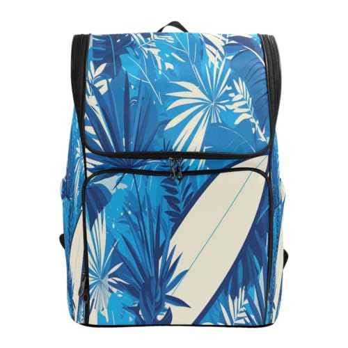 Sac à dos étudiant grande capacité motif plume bleue pour adolescents