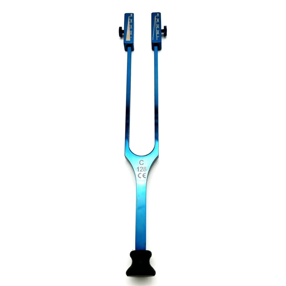 Stimmgabel nach Rydel Seiffer c128/c64 Hz - hochglanz blau mit gravierten Dämpfern und individueller Gravur