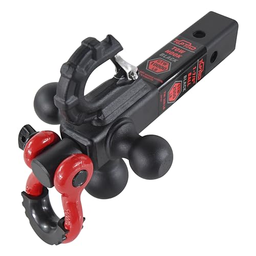 Toptow 64063 Recovery Shackle Ball Hitch Mount W/Matte Black Triple Tow Ball, 2-In Shank, Multi Fit For 2 Inch Trailer Hitch Receiver Box… thumb #1