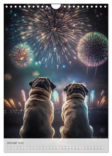 Mein Mops-Kalender (Wandkalender 2026 DIN A4 hoch), CALVENDO Monatskalender: Der Mops ist eine kleine bis mittlere Hunderasse mit einem runden Kopf, ... Fell und kurzer Nase. (CALVENDO Tiere)