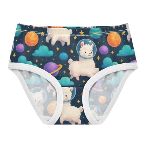 Joisal Cute Llamas Astronaut Blue Little Girl Panties Girls Underwear Toddlers Cotton Aesthetic Briefs Girls Undies 2t