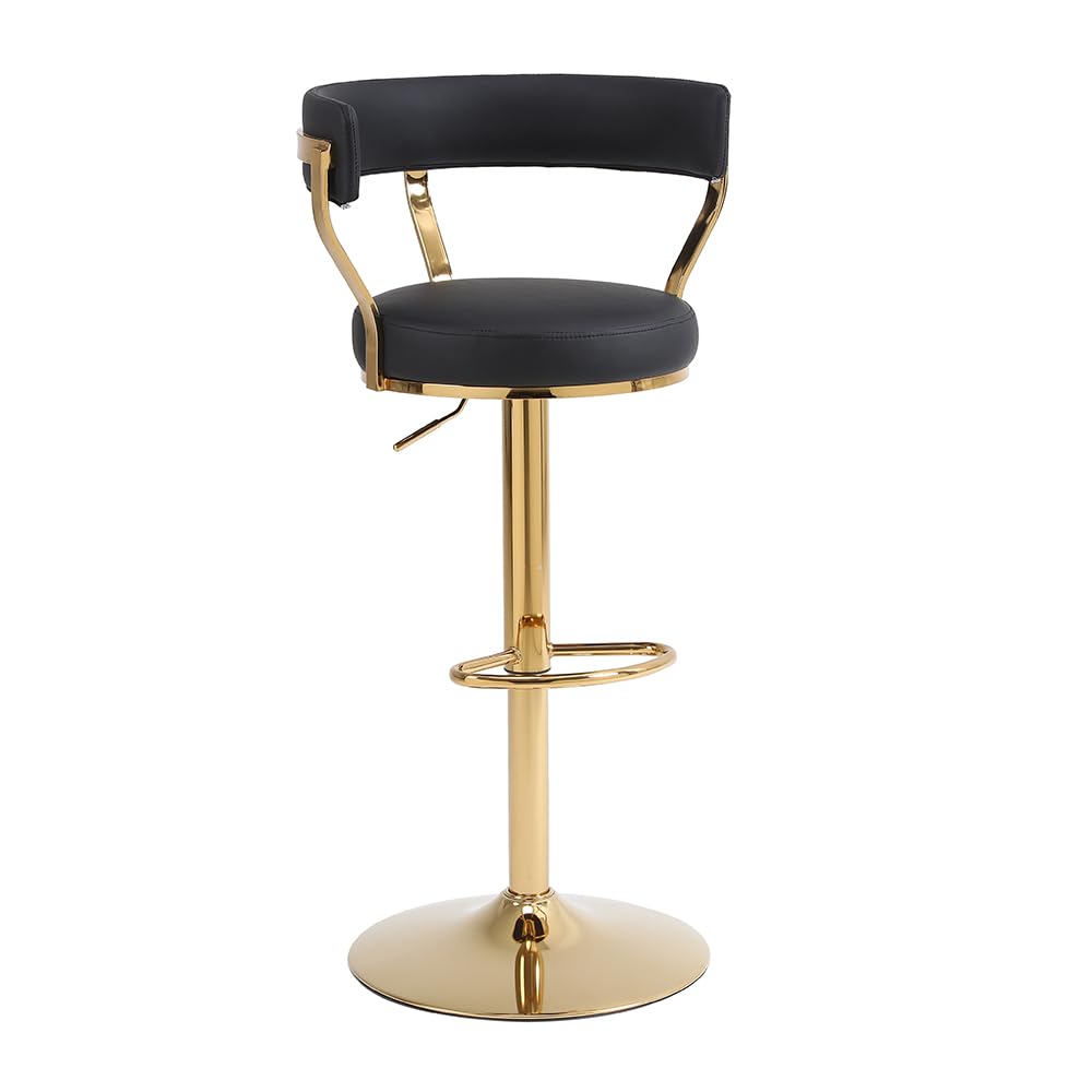 GIA Adjustable Dining Chairs With PU Leather Seat,Set of 1,Black
