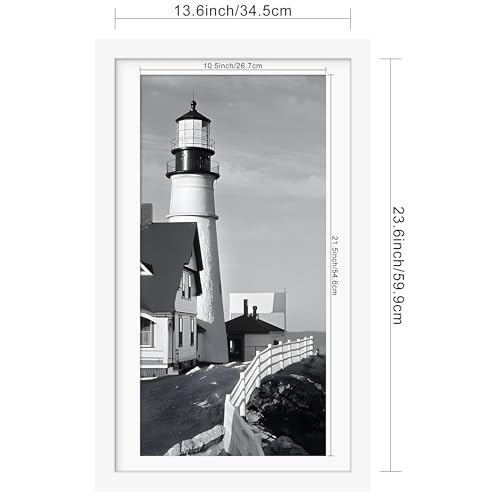 Picrit 14x24 Picture Frame 3 Pack, White Poster Frame, Display Poster 11 x 22 with Mat or 14 x 24 without Mat for Horizontal or Vertical Wall Mounting