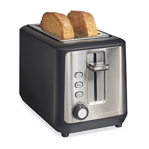 Comparison: Large Slice Toaster 4 Hamilton Beach Gourmet 2 Slice Slot Toaster with Extra Long & Wide Slots, Sure-Toast Technology, Shade Selector with 7 Browning Levels, Bagel Setting, Matte Black and Stainless Steel (22996)