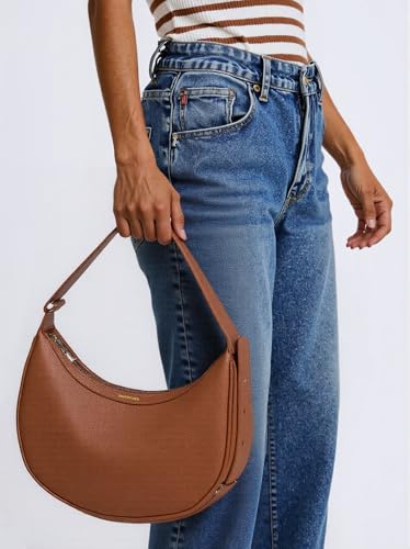 Shoulder Purses for Women Leather Crescent Handbag Mini Clutch Purse with Adjustable Strap Zipper Closure3