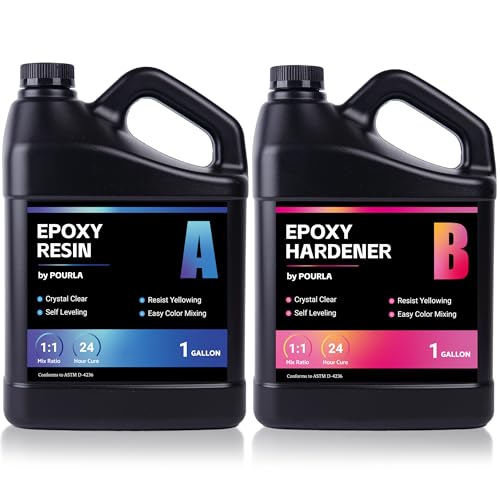 POURLA Epoxy Resin 2 Gallon - Crystal Clear, Anti Yellowing, Bubble Free Art Resin Epoxy for Art, Craft, Casting, and Small DIY Projects