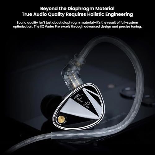 Image of KZ Vader Pro in-Ear Monitor Earphone with Triple Dynamic Drivers, Dual Mic, Silver-Plated Detachable Cable, Ergonomic Wired IEM with 0.75mm 2-Pin Connector & 3.5mm Jack (Standard Version)