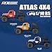 EAZYRC FMS Rochobby 1/10 Atlas Ready Set RC Crawler RC Truck 4X4 with Lighting, 2.4GHz Radio,Ball Bearing, Metal-Gear Full,4 Link Suspension,Rapid Separation Car Body for Adult (Orange)