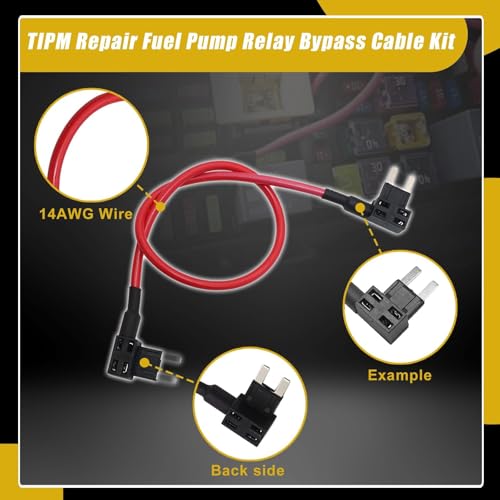 Image of SecosAutoparts TIPM Repair Fuel Pump Relay Bypass Cable Kit CBWPR091AA Fit for Dodge Ram 1500 2500 3500 Fit for VW Fit for Chrysler Fit for Jeep 2008-2016 Fuse Holder Adapter 14AWG Wire /20AMPs