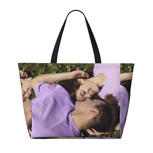 Custom Large Capacity Beach Bags for Women Personalized Tote Bag with Logo Text Photo Name Foldable Beach Tote4