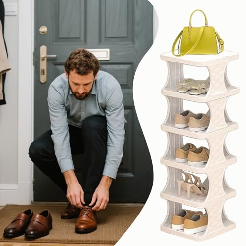 Étagère étroite à 6 niveaux pliable pour une organisation de chaussures optimale