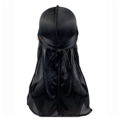Voarge Satin Night Hair Scarf, Silky Fabric for Men Black, Silky Wavy Head for Men Night Cap Anti Break - Care Your Hair - Image 3